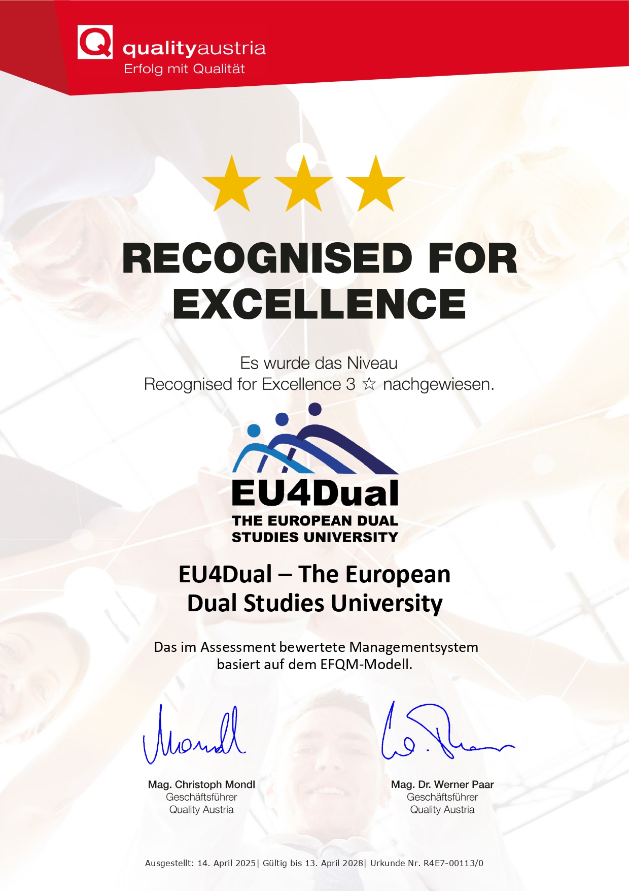 EFQM certificate