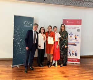 Group of EU4Dual team members attending the 31st Quality Austria Forum during the award ceremony, where the alliance was named finalist for the Quality Austria Quality Team Award.