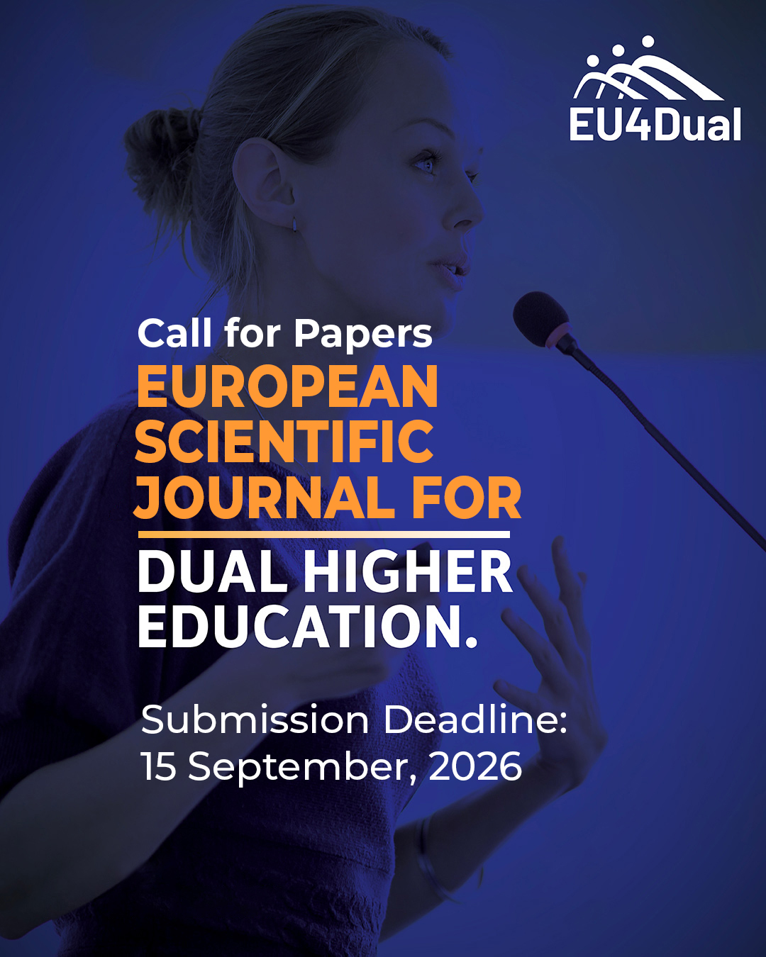 Call for papers for the European Scientific Journal for Dual Higher Education 2026/3 issue on AI in Dual Higher Education, focusing on digital transformation, pedagogical innovation, human agency, ethical reflection and institutional responsibility. Submissions are open until 15 September 2026.